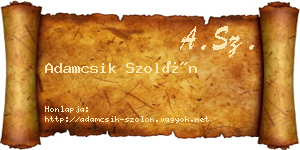 Adamcsik Szolón névjegykártya